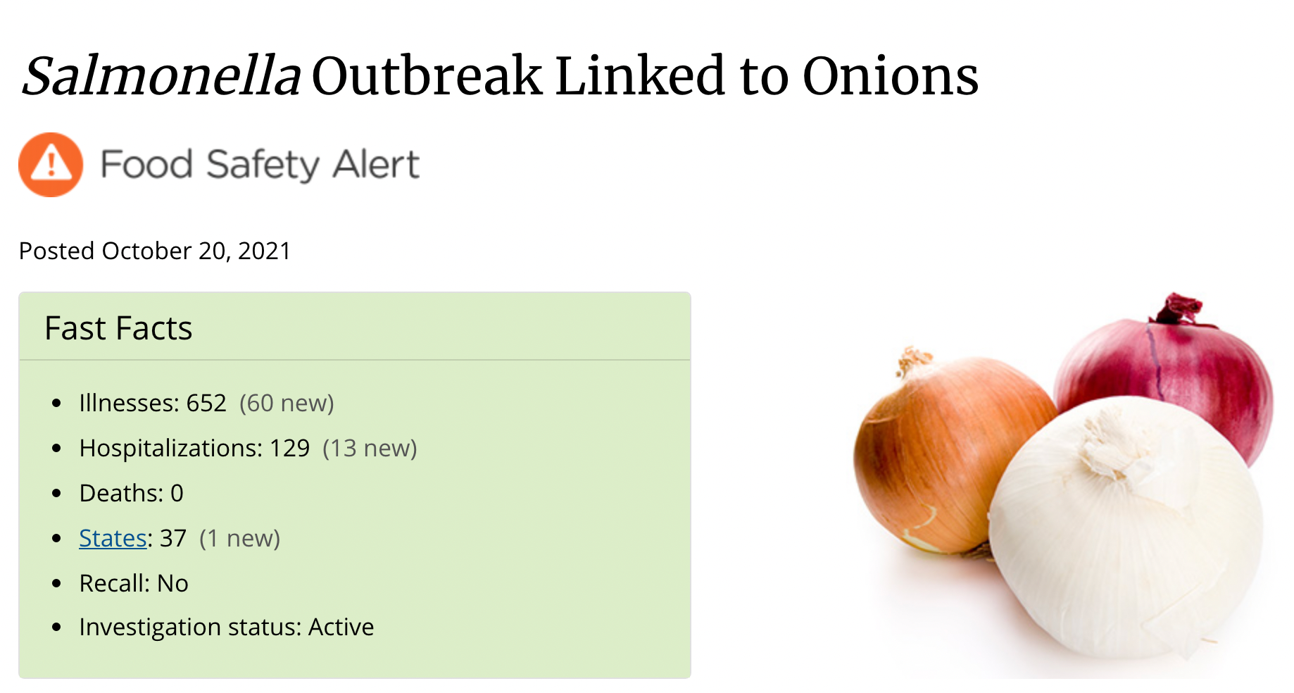 Americans told to immediately throw out their onions over 37state